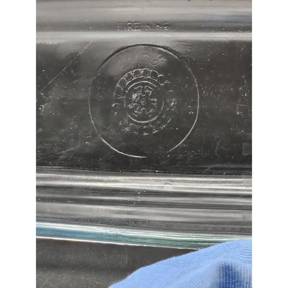 Vintage Fire-King Philbe Clear Glass Baking Dish Anchor Hocking 1940s Ovenware